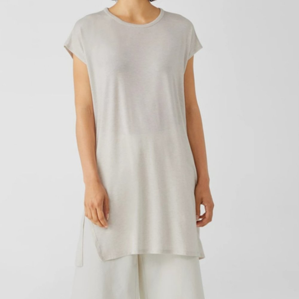 Eileen Fisher Crew Neck Tunic, NWT Size M, Ash